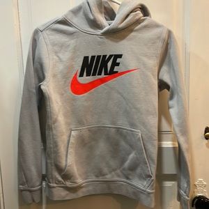 Grey nike hoodie worn once, like new. Boys size large.